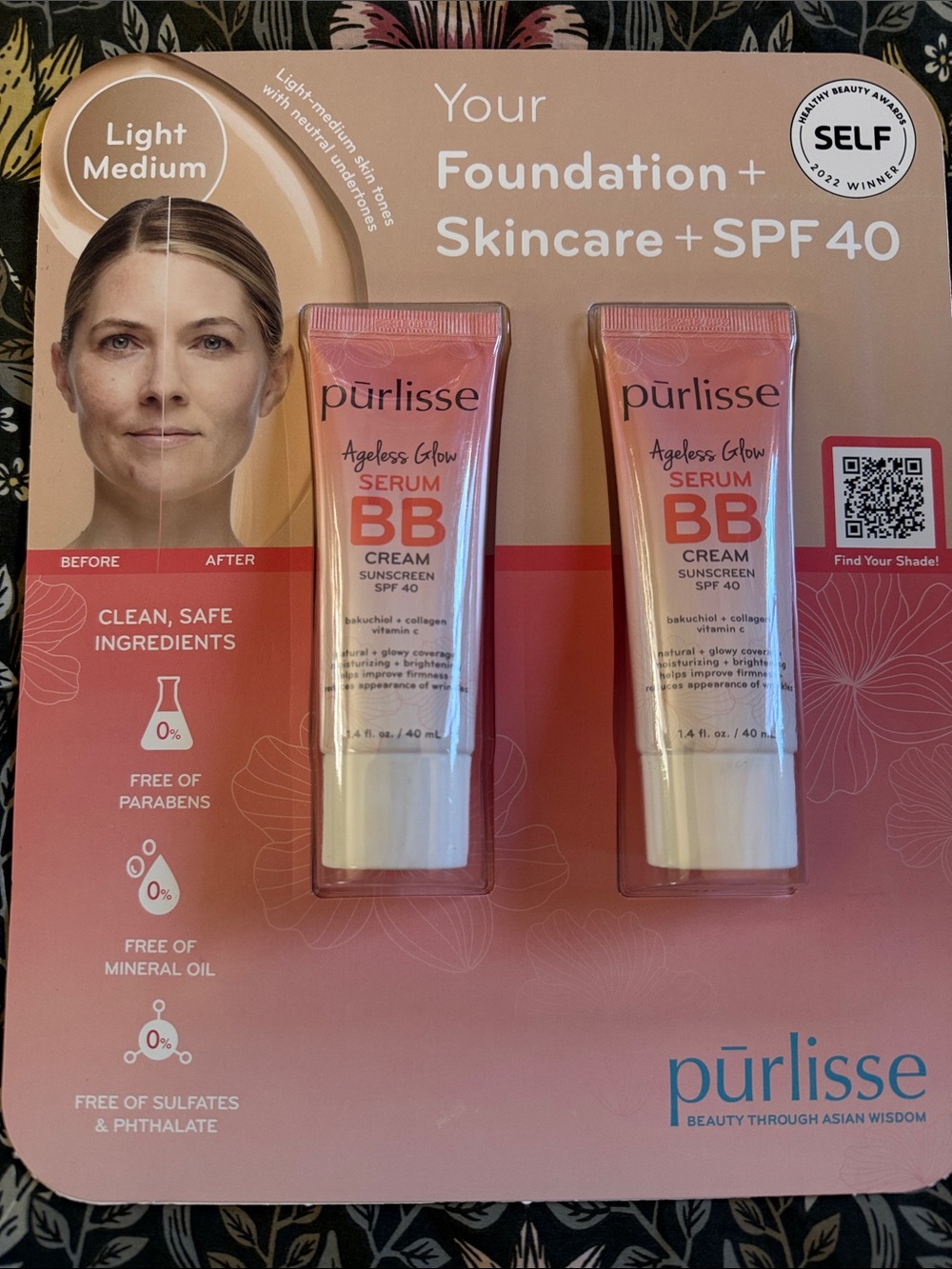 purlisse Ageless Glow Serum BB Cream SPF 40 - Light Medium